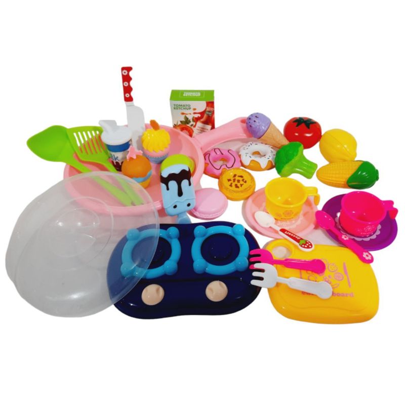 GENERICO - SET DE COCINA Y ALIMENTOS DIDACTICO JUGUETE PARA NIÑOS