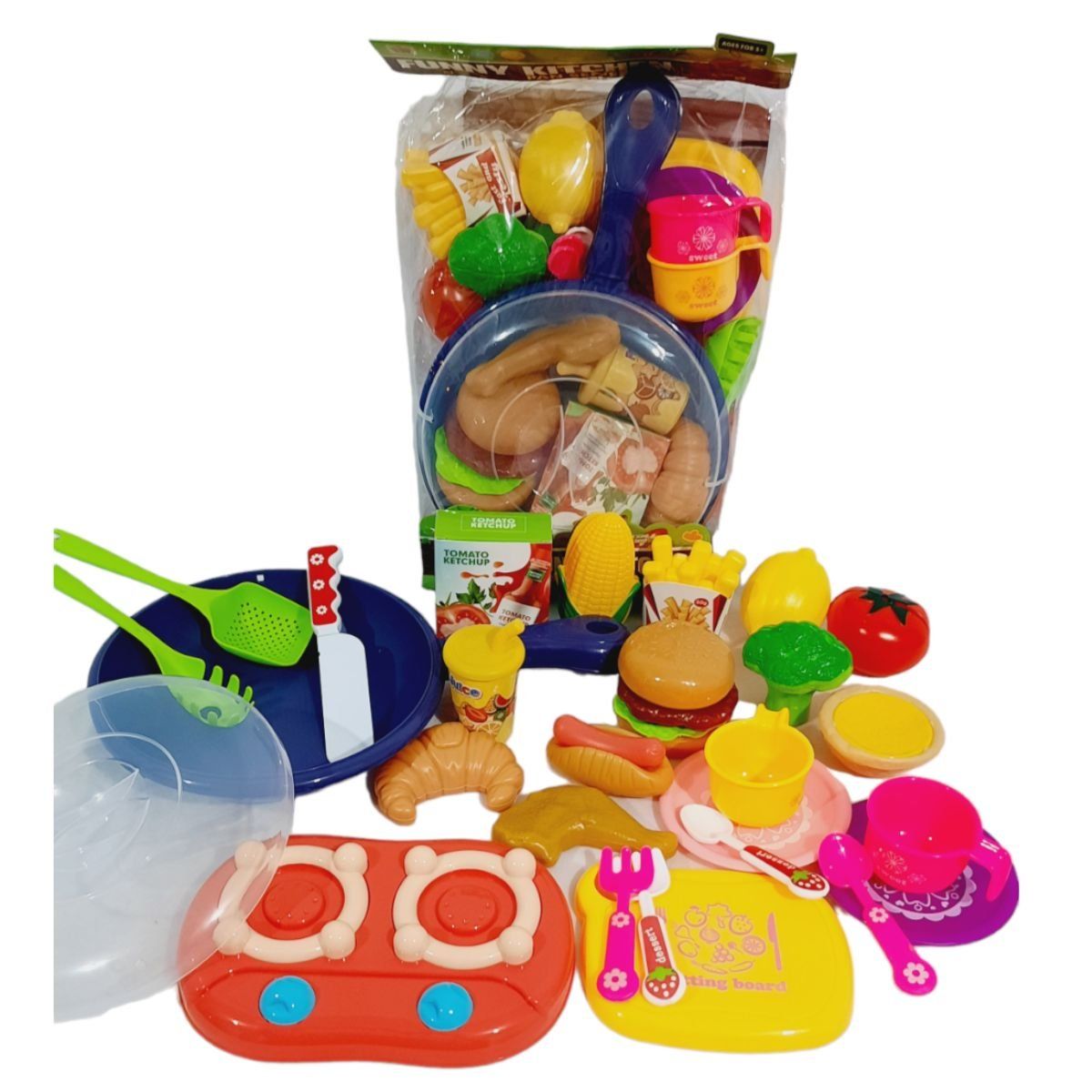 GENERICO - SET DE COCINA Y ALIMENTOS DIDACTICO JUGUETE PARA NIÑOS