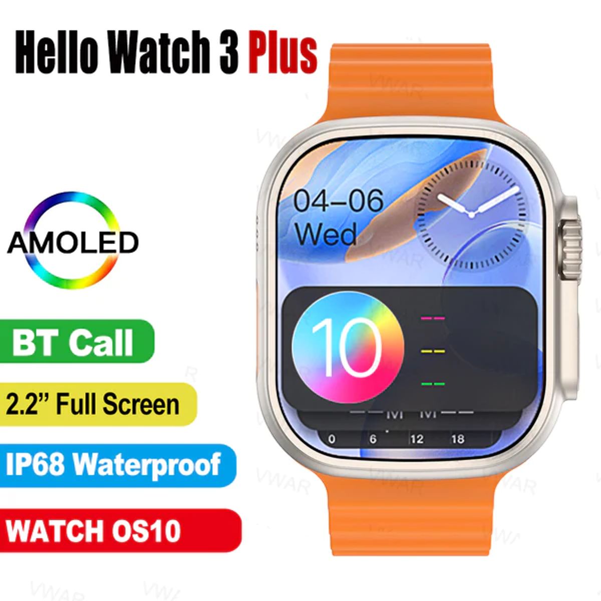 OEM - Smart Watch Hello Watch 3 Plus Ultra 4GB RAM Color Blanco