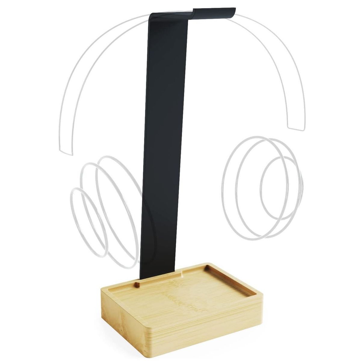 GENERICO - KD Essentials Soporte para auriculares de metal y bambú super estable