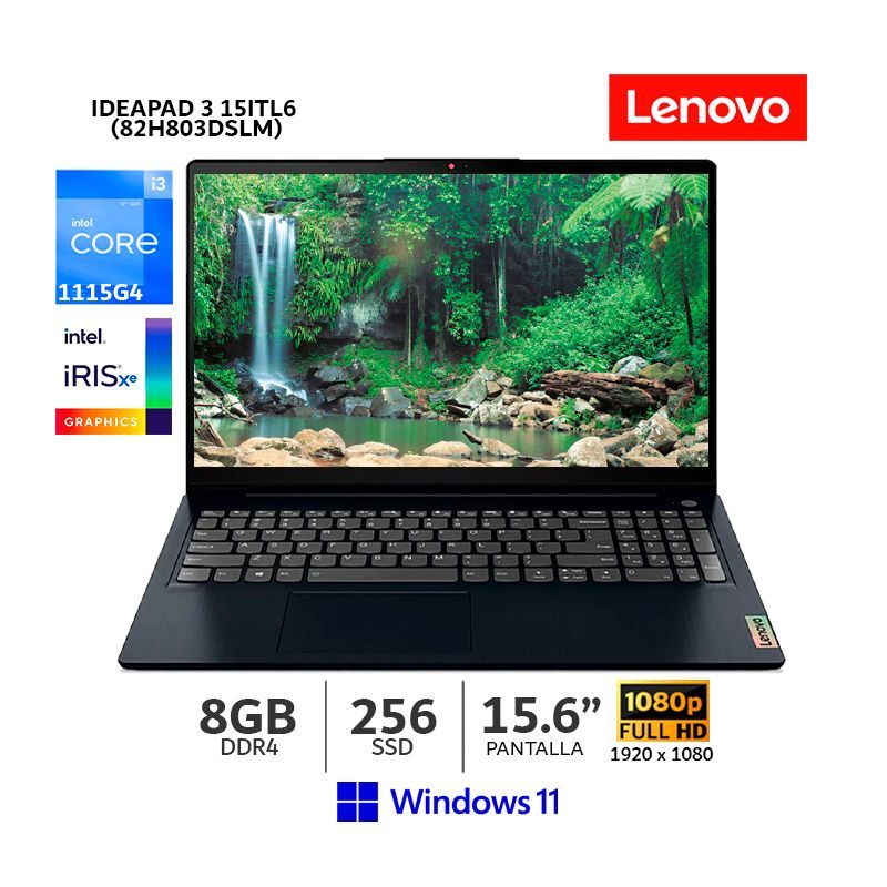 LENOVO - Laptop Lenovo Ideapad 3 15ITL6 Intel C i3-1115G4/ 8Gb DDR4-3200 MHz/ 256Gb SSD/ Win 11 - 82H803DSLM