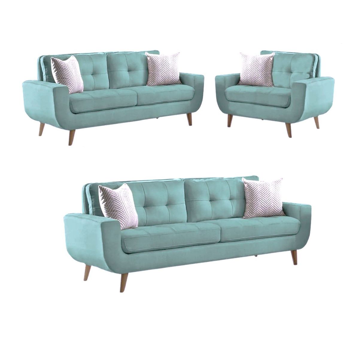 ALTO HOGAR - Juego de Sala 3 2 1 Kayruth Aqua Tapiz Antifluido