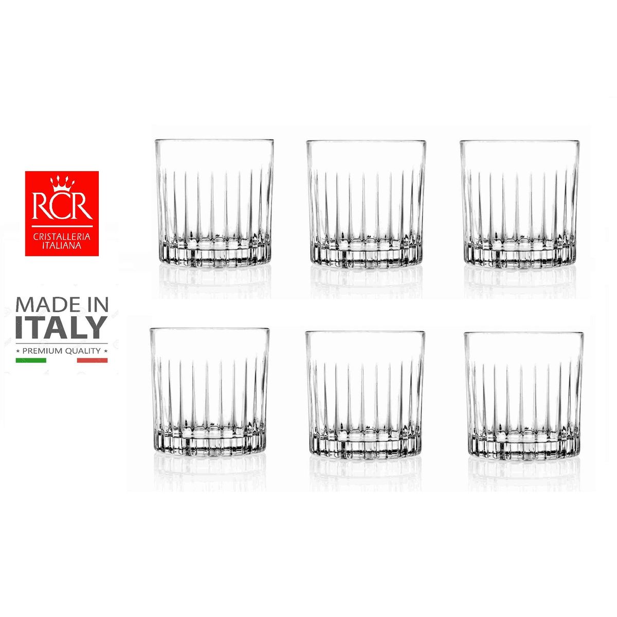 RCR - Set de Vasos RCR Cristal X 06 piezas 31 cl.- Hecho en Italia