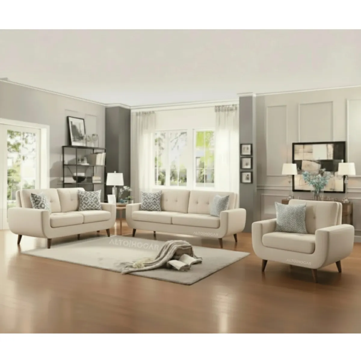 ALTO HOGAR - Juego de Sala 3 2 1 Kayruth Marfil Tapiz Antifluido