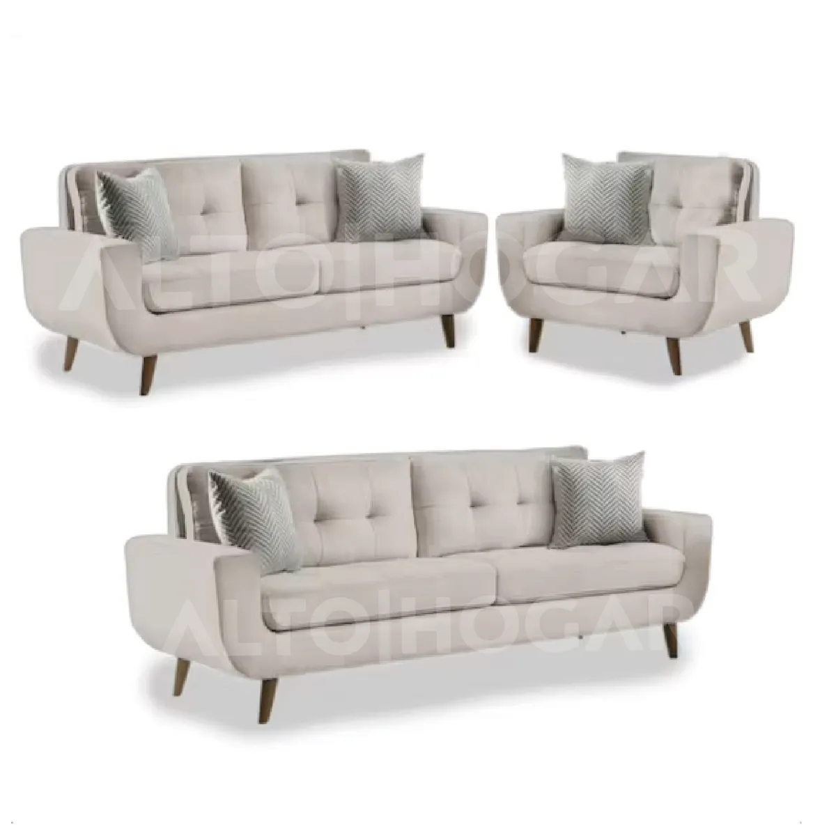 ALTO HOGAR - Juego de Sala 3 2 1 Kayruth Marfil Tapiz Antifluido