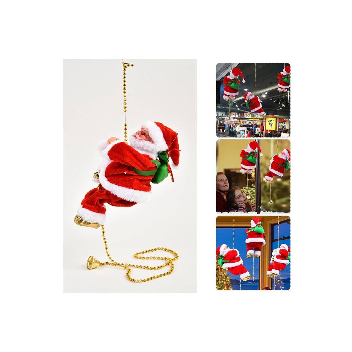 GENERICO - Papa Noel escalador en cuerda Santa Claus Musical escalera