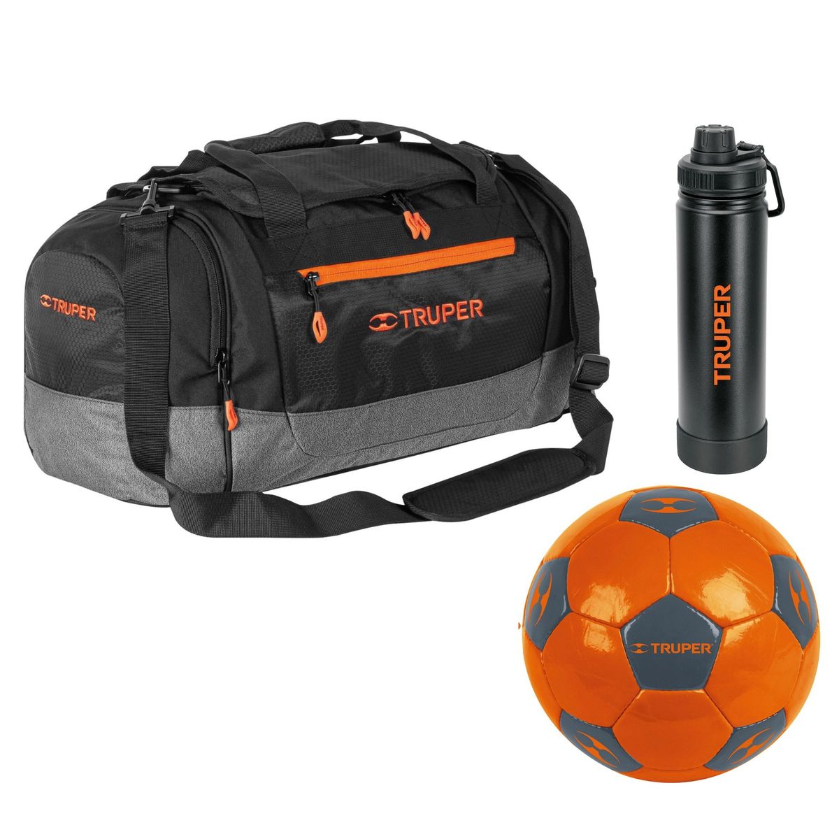 TRUPER - Combo Maleta deportiva y viaje   Pelota y termo Tomatodo