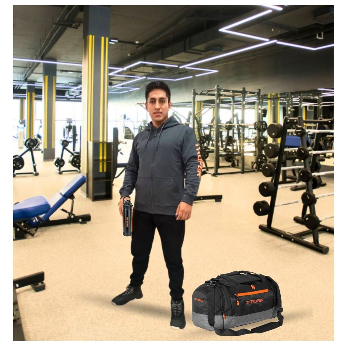 TRUPER - Combo Maleta deportiva y viaje   Pelota y termo Tomatodo