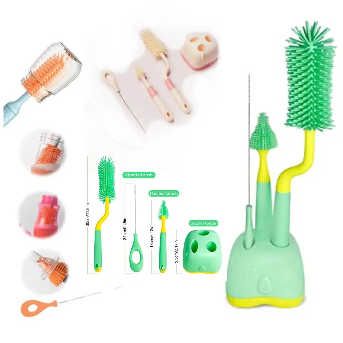GENERICO - Set de Limpiadores para Biberones Multifuncional 5 en 1