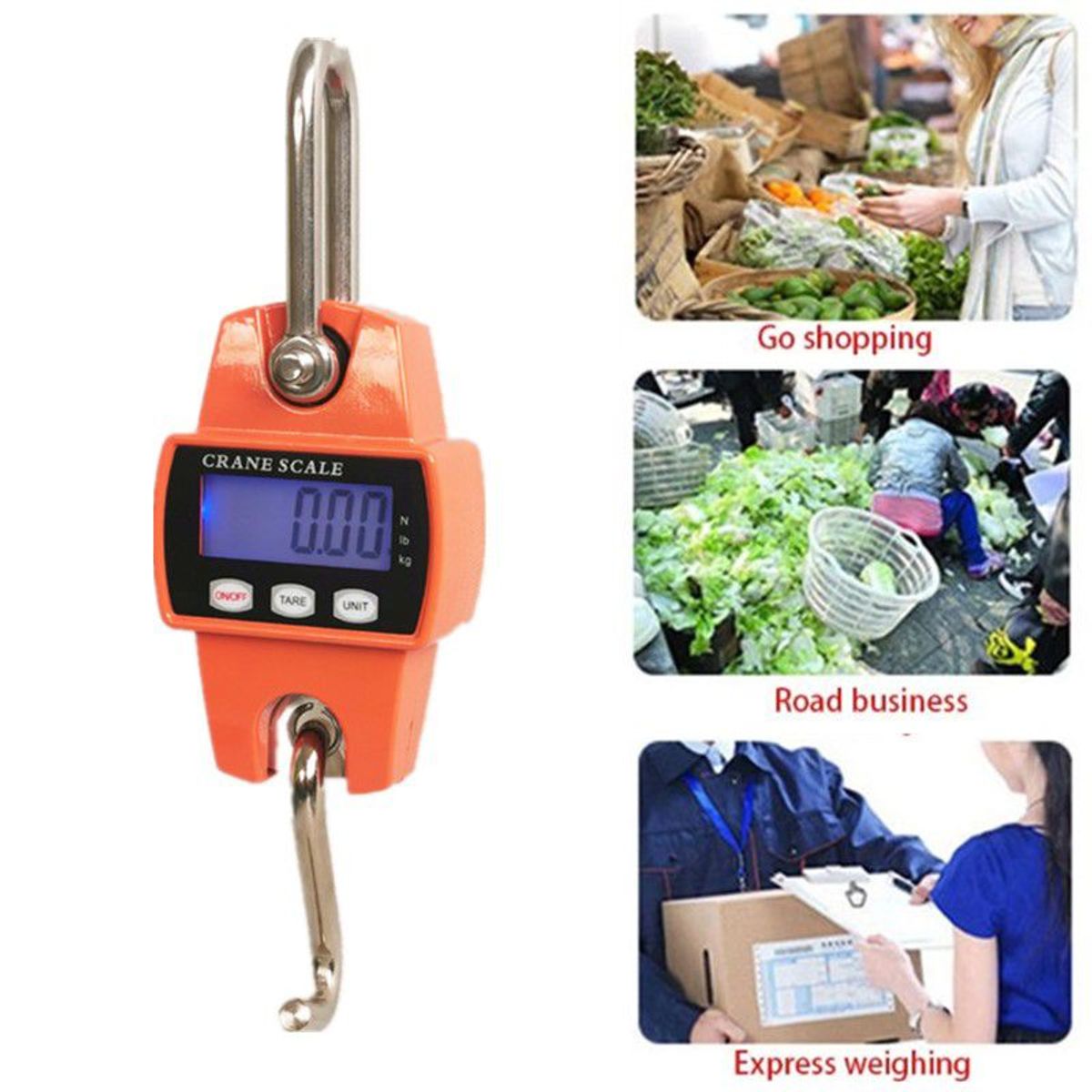 GENERICO - BALANZA COLGANTE DIGITAL DE 300KG ACERO INOXIDABLE