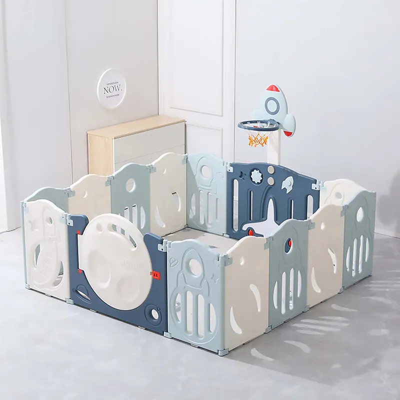 BABYKISS - CORRAL PARA BEBES Y NIÑOS PLEGABLE DE SPACE + ALFOMBRA