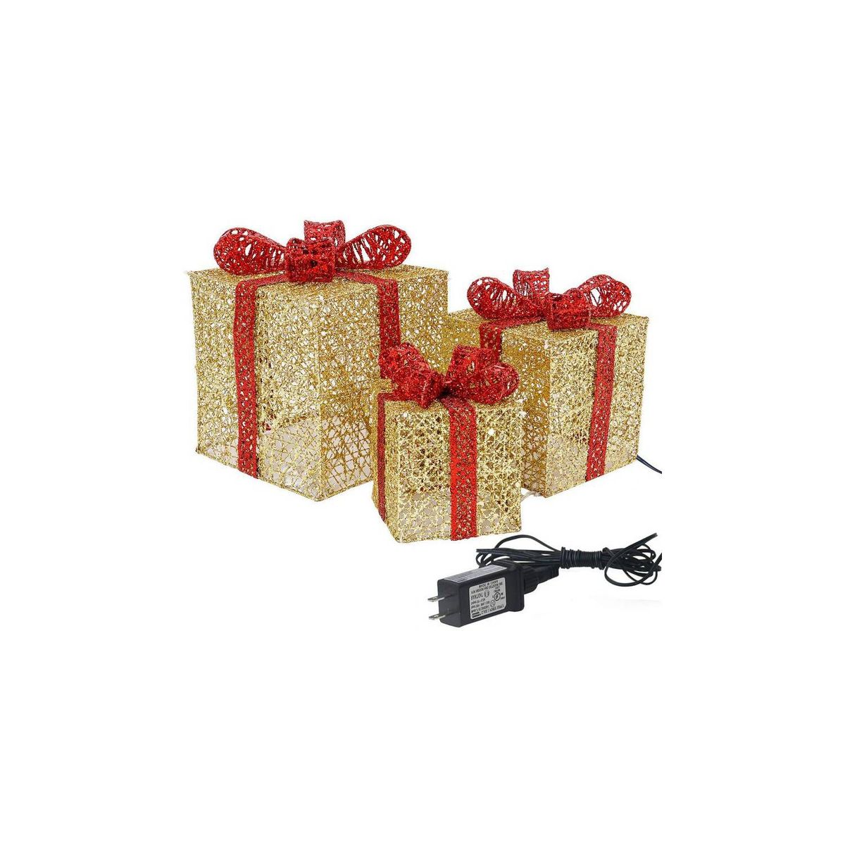 GENERICO - Set de 3 cajas de regalo adorno para navidad