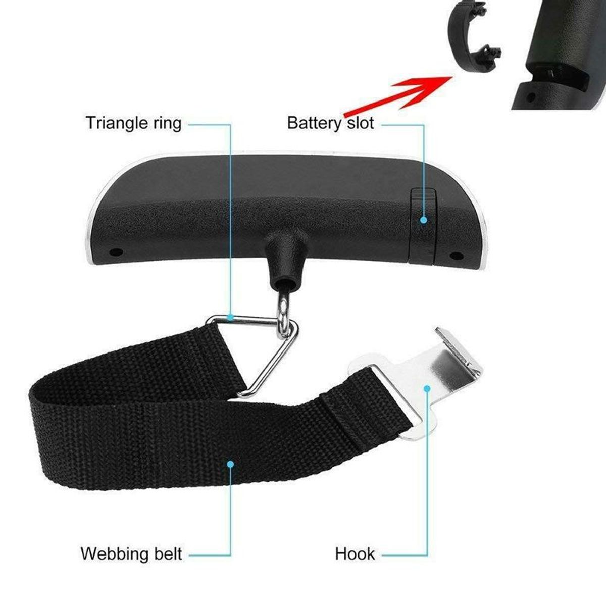 GENERICO - BALANZA DE MANO DIGITAL PORTÁTIL PARA MALETA 50KG