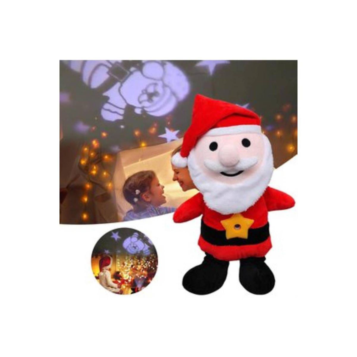 GENERICO - PAPA NOEL DE PELUCHE CON PROYECTOR DE LUZ MUSICA