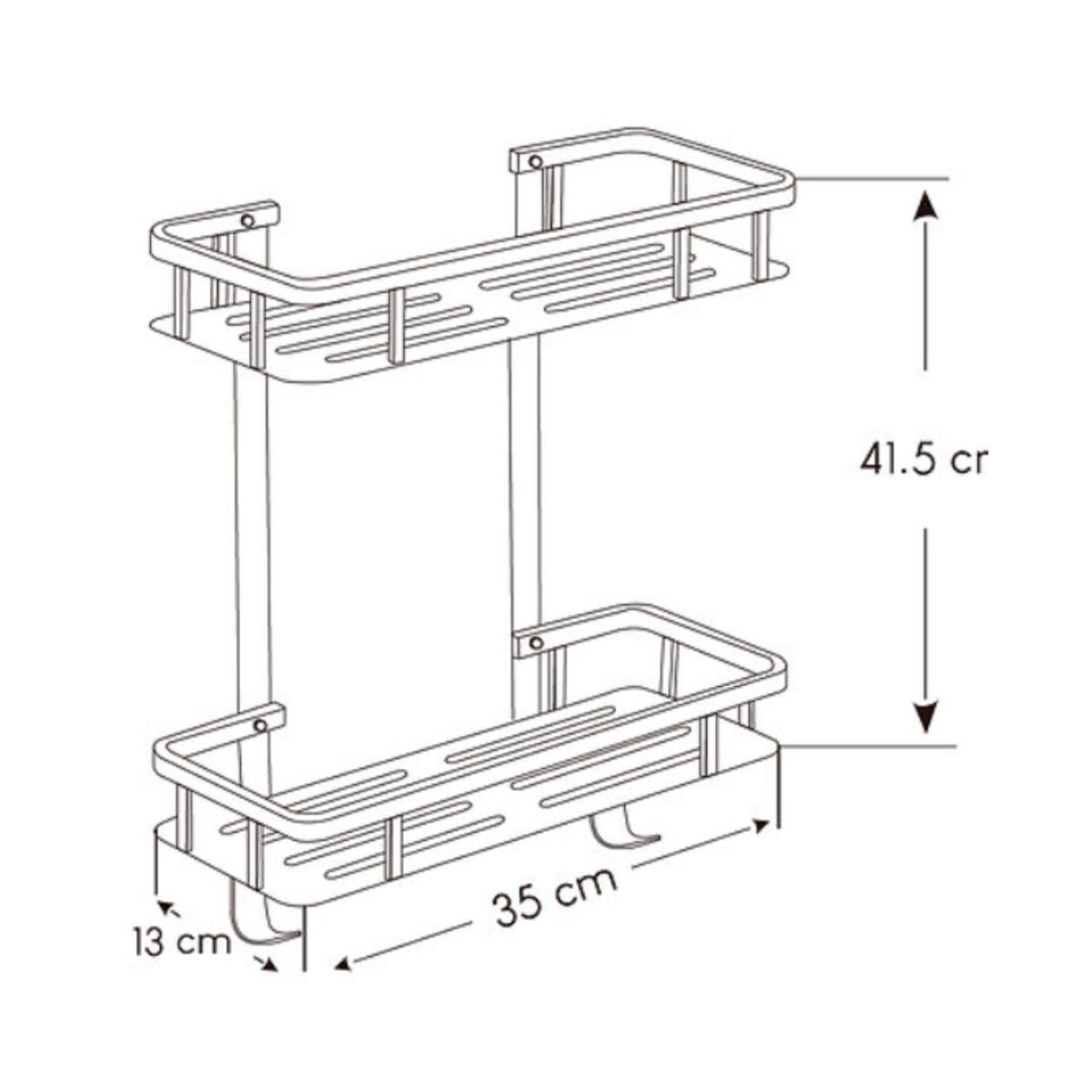GENERICO - Repisa Doble de Acero Inoxidable