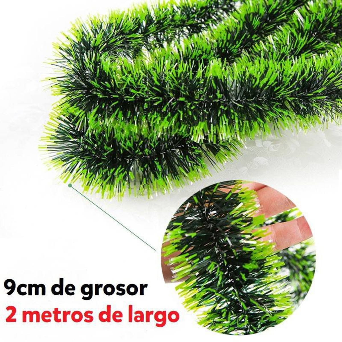 GENERICO - Set de 6 - Guirnalda navideña Adorno para árbol de navidad 2Mts x 9cm
