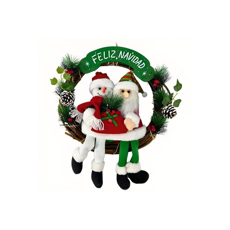 GENERICO - Coronas Navideñas Para Puertas con Música y Luz - Grande
