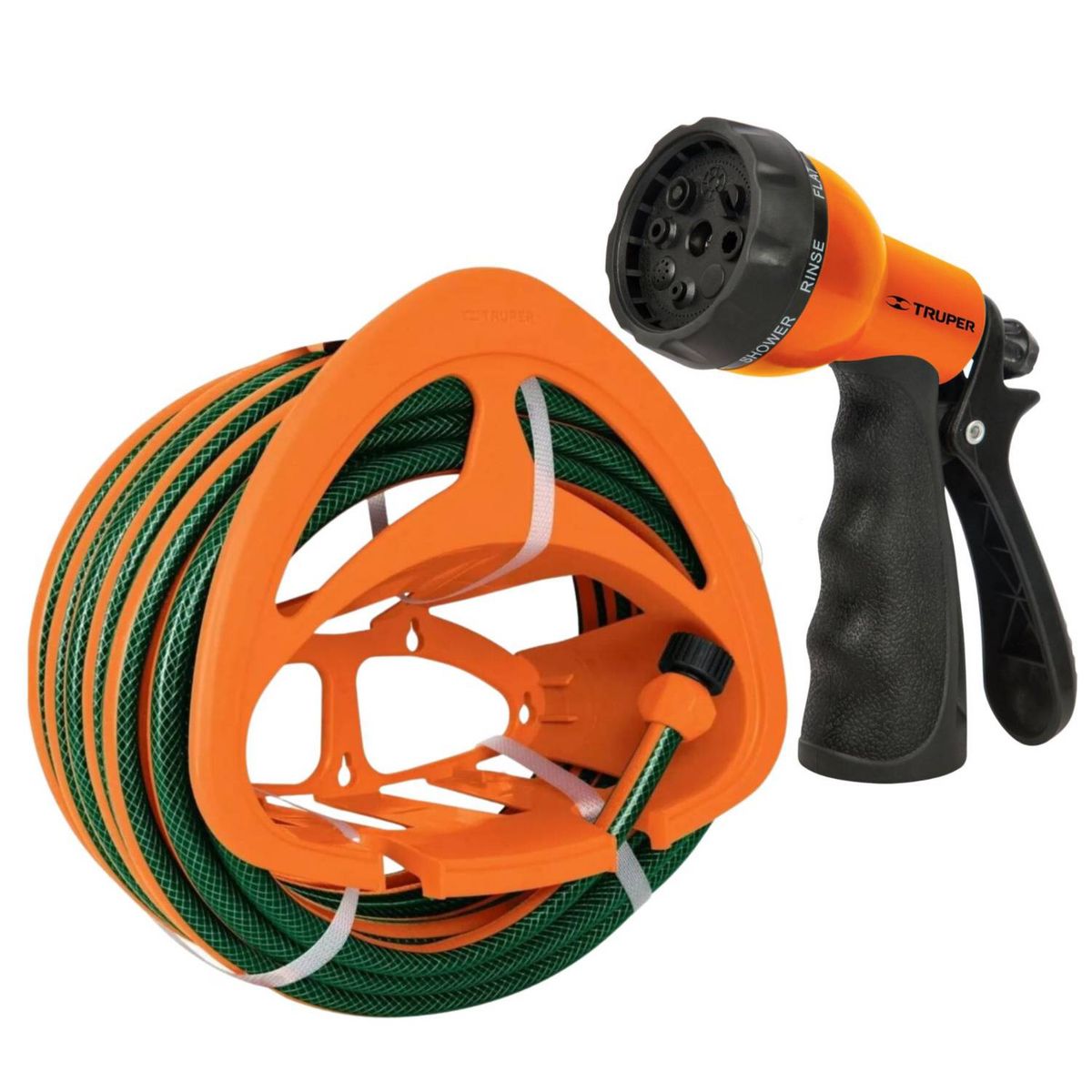 TRUPER - Manguera de Riego 10 Metros + Pistola de riego + Porta manguera