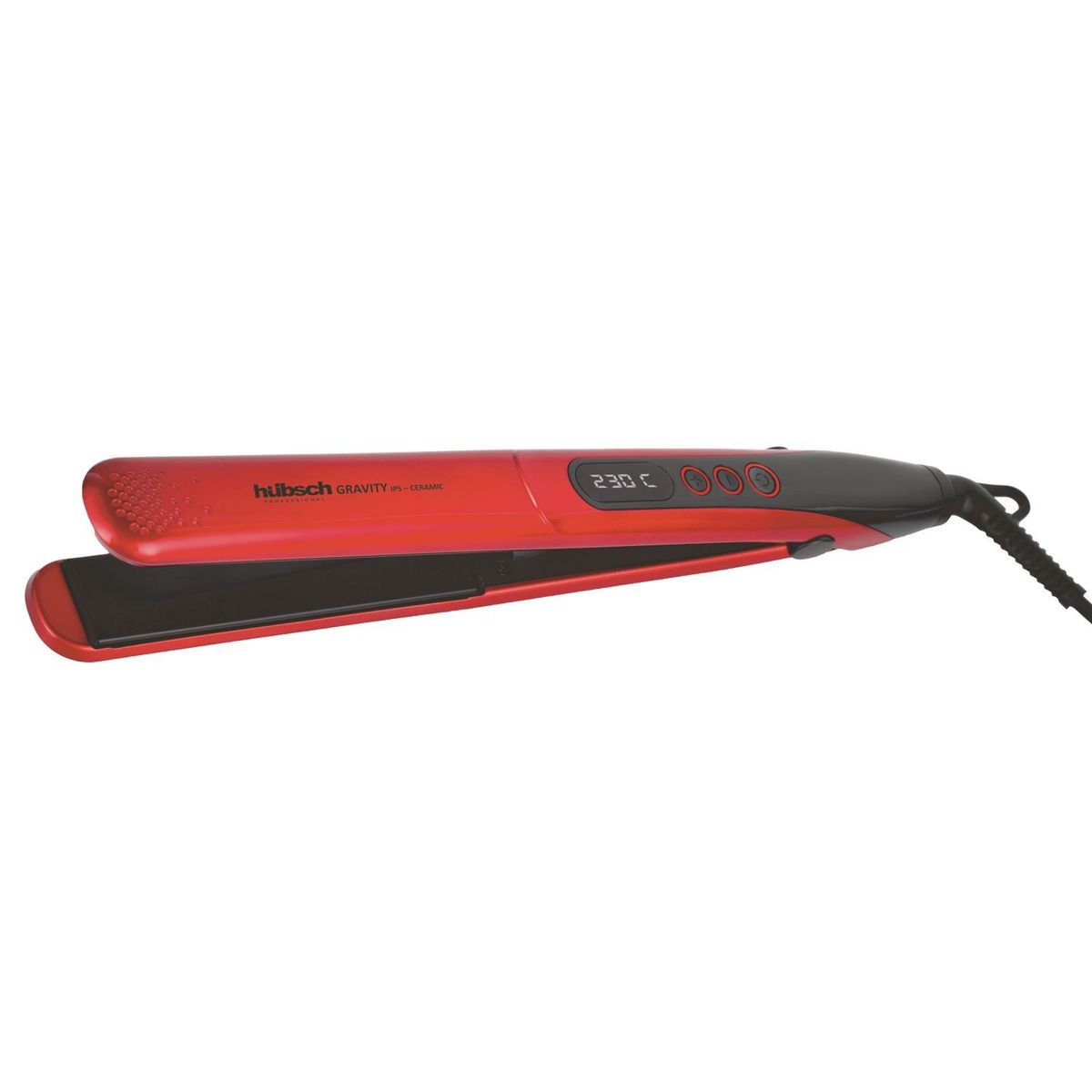 HUBSCH - Plancha de cabello ANTIFRIZZZ Profesional HUBSCH GRAVITY 230 °C Rojo