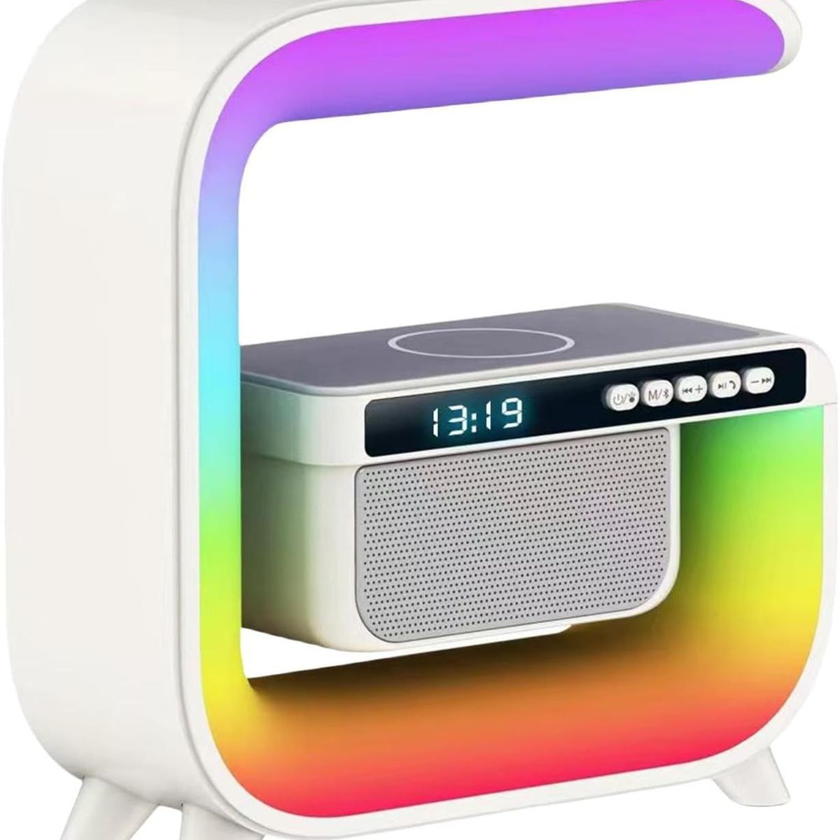ITELSISTEM - Lampara Bluetooh Rgb Led Reloj Carga rapida Inalambrico Llamadas App