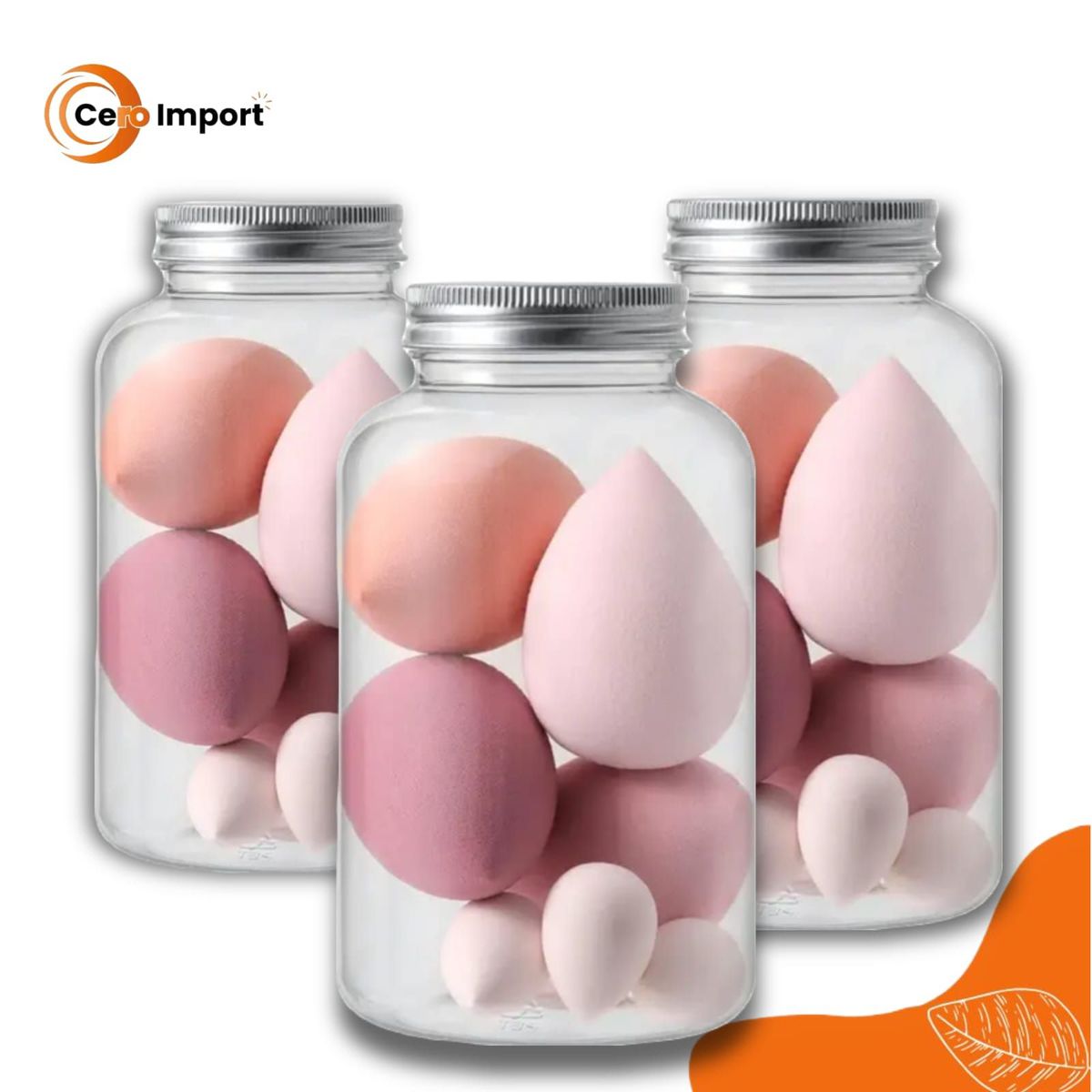 GENERICO - Pack 3 Frasco de 6 Esponjas para Maquillaje Beauty Blender