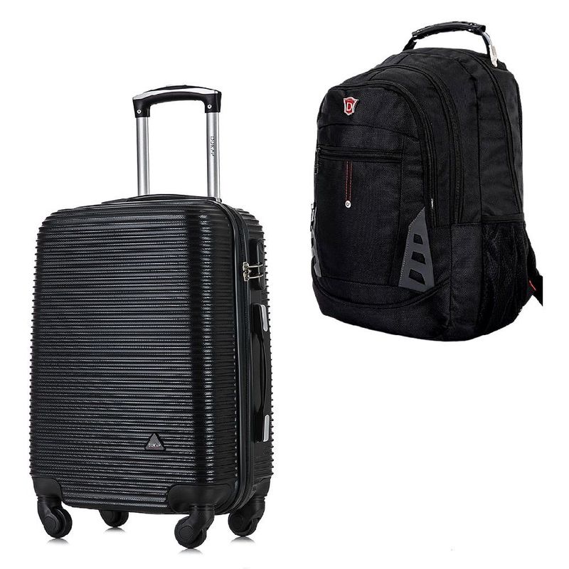 DUKAP - Maleta Cabinera 51cm Royal Negro y Mochila Portalaptop MO305