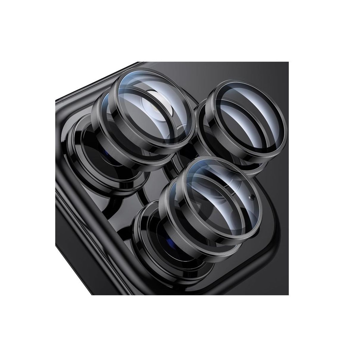 GENERICO - Protector de Cámara Individual para iPhone 15 Pro /15 Pro Max - Negro