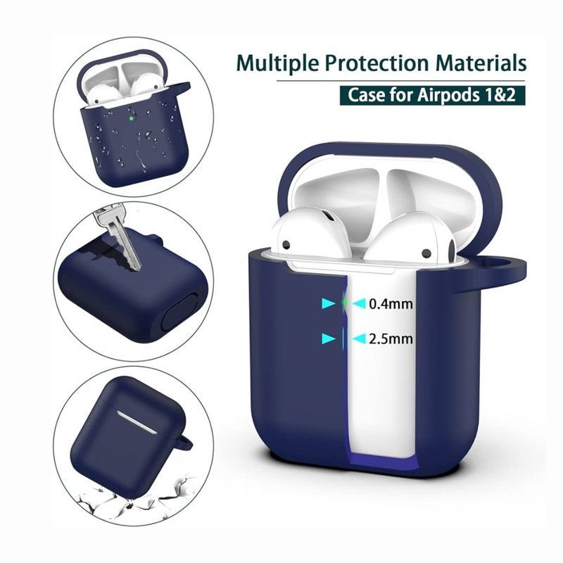 GENERICO - Case de Silicona Para Airpods 1era y 2da Gen - Azul Noche