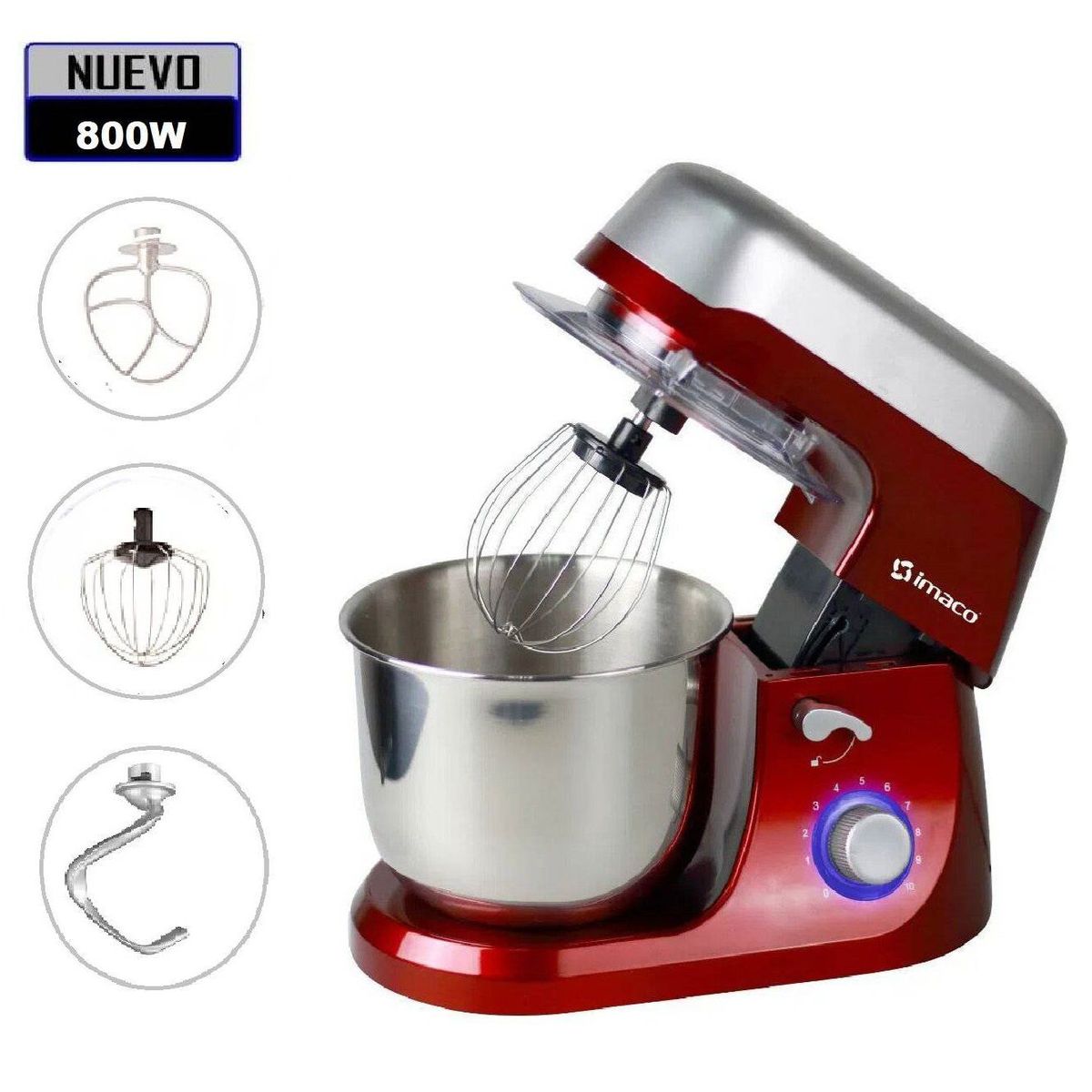 IMACO - Batidora Pedestal Imaco SM800P Rojo 800W