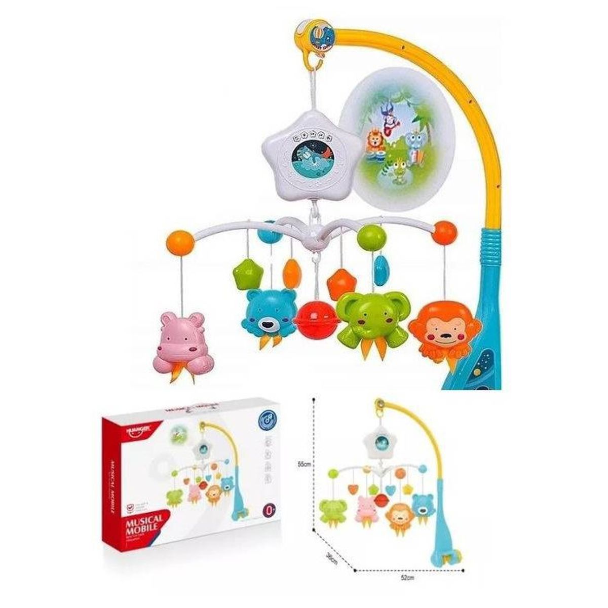 GENERICO - Movil musical cuna bebe con proyector celeste