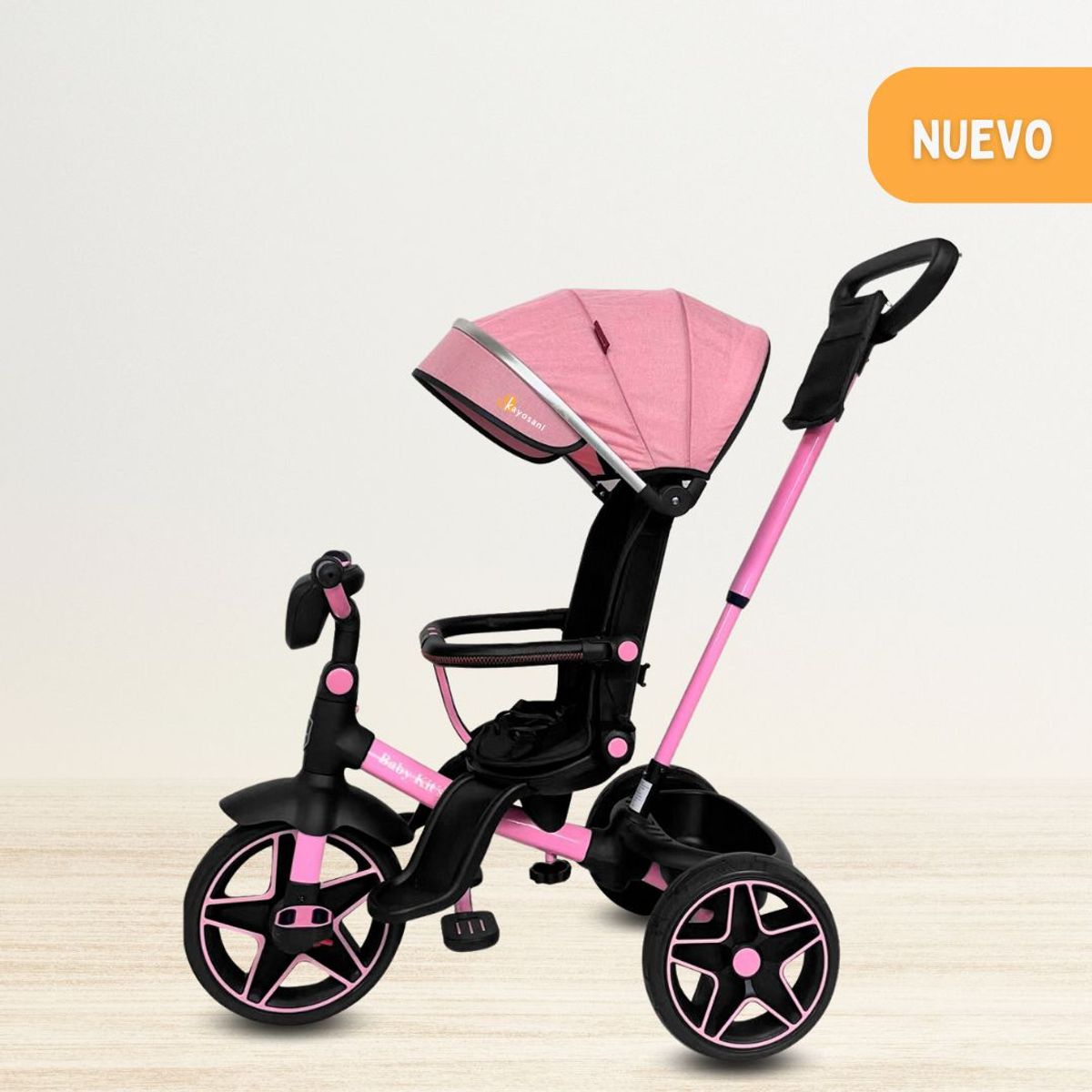 BABY KITS - Triciclo Guiador para Niños «EXPLORER» Pink