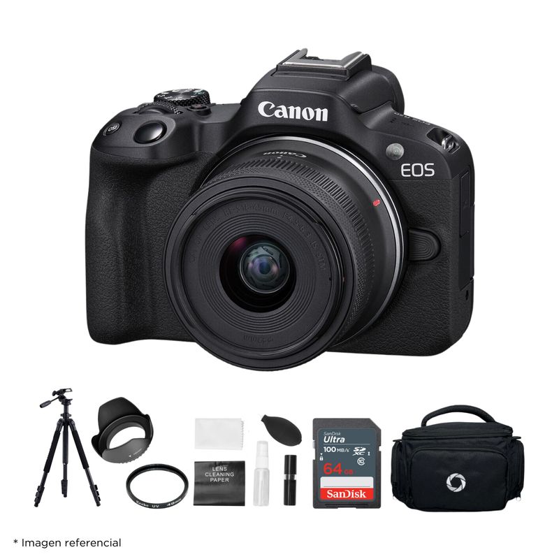 CANON - Cámara Mirrorless EOS R50 Lente RF S 18-45mm Kit Ultimate