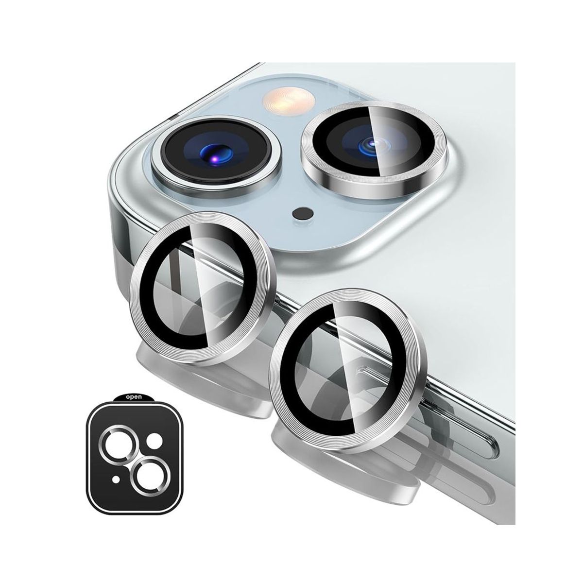 GENERICO - Protector de Lente para IPhone 15 /15 Plus Silver