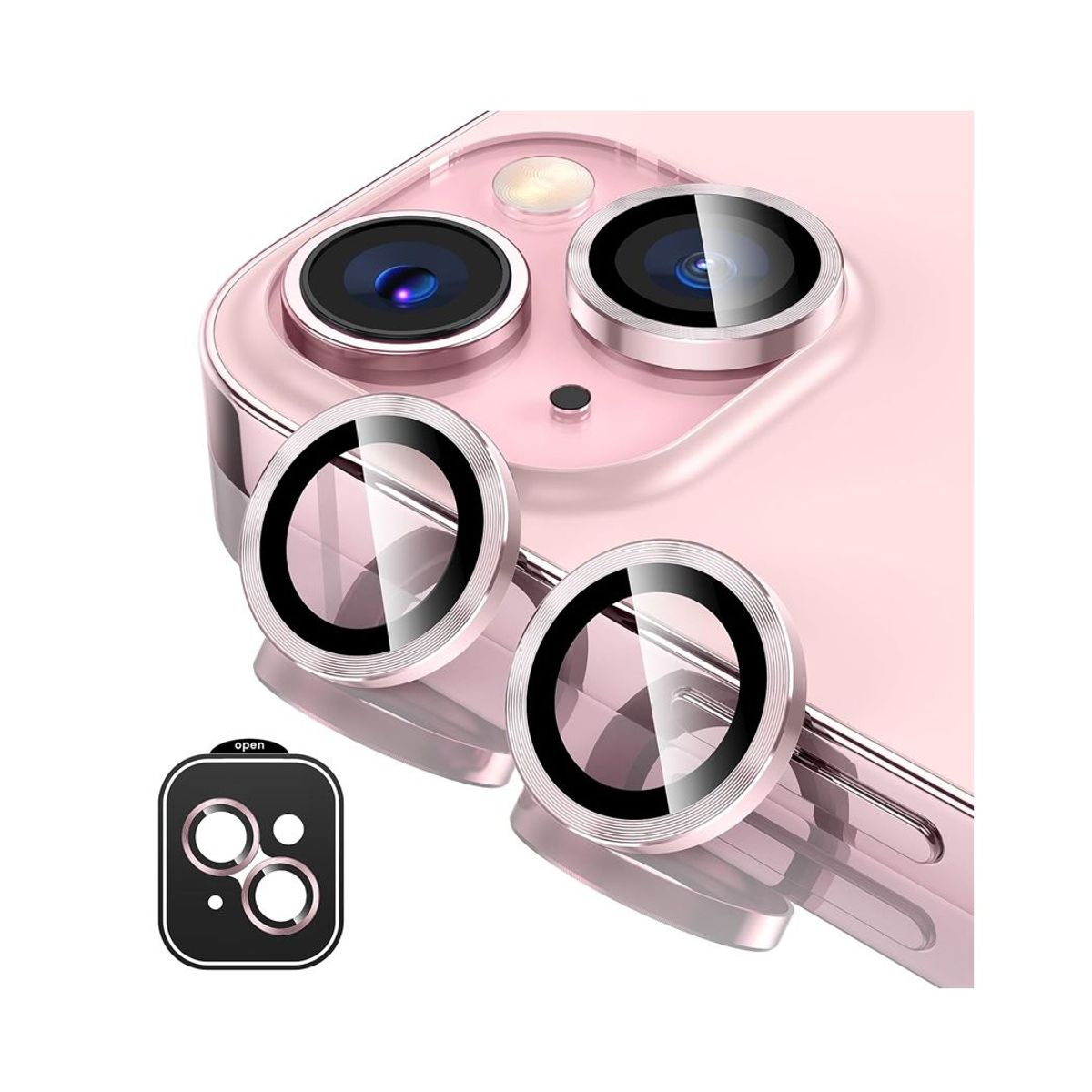 GENERICO - Protector de Lente para IPhone 15 /15 Plus Rosa