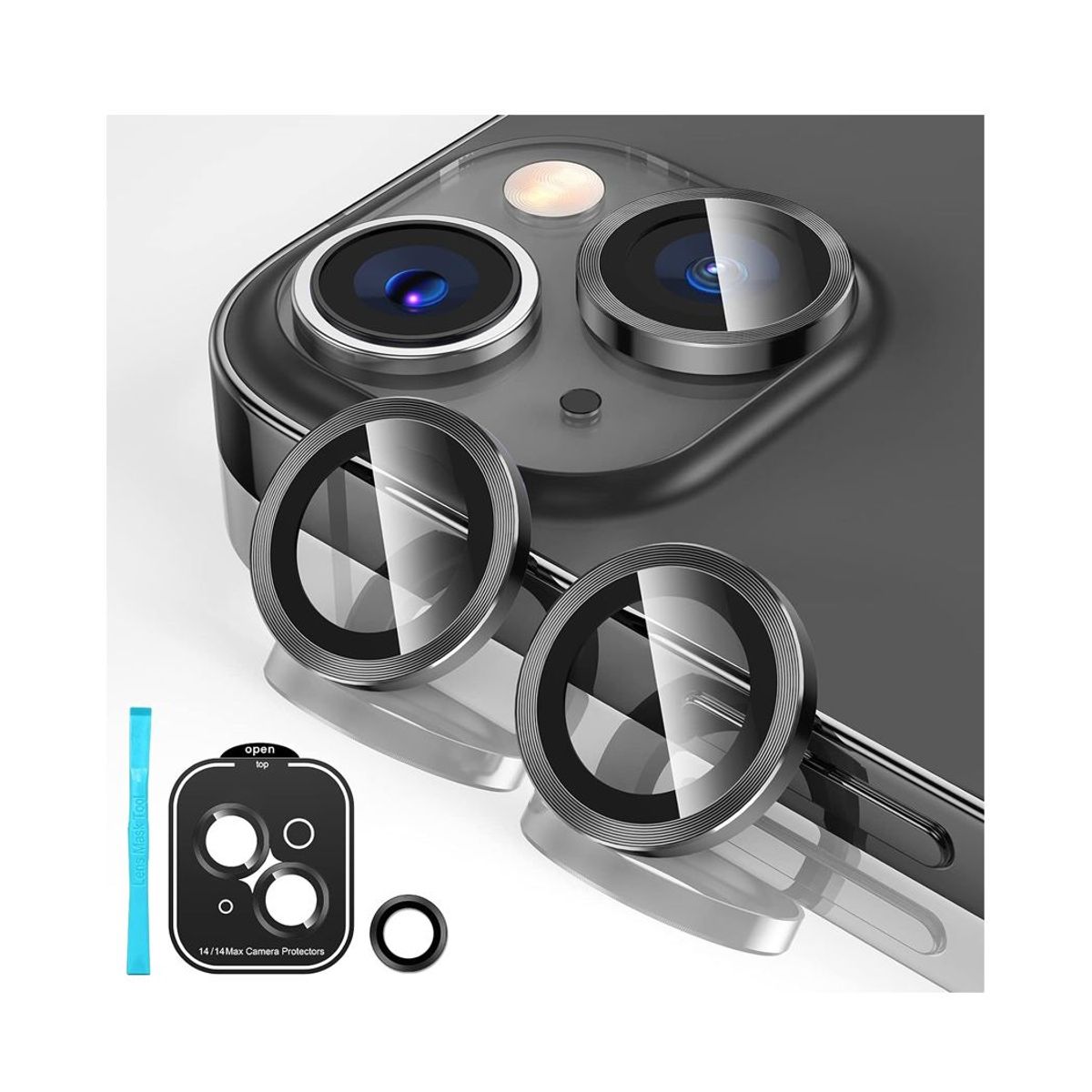 GENERICO - Protector de Lente para IPhone 15 /15 Plus Negro