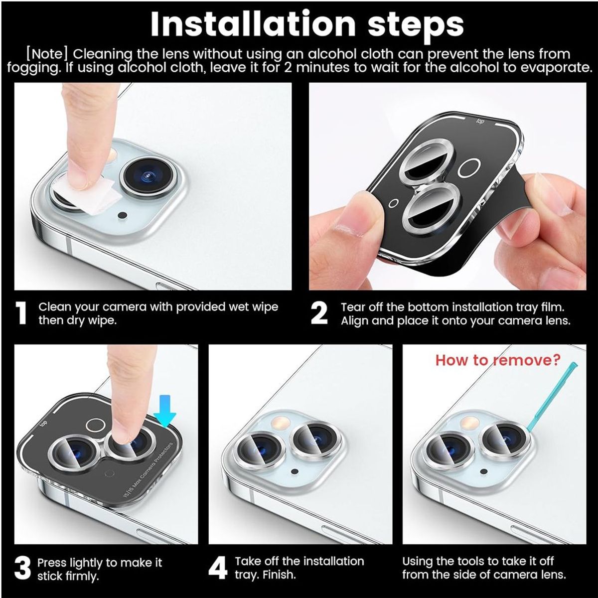 GENERICO - Protector de Cámara Individual para iPhone 15 /15 Plus - Rosa