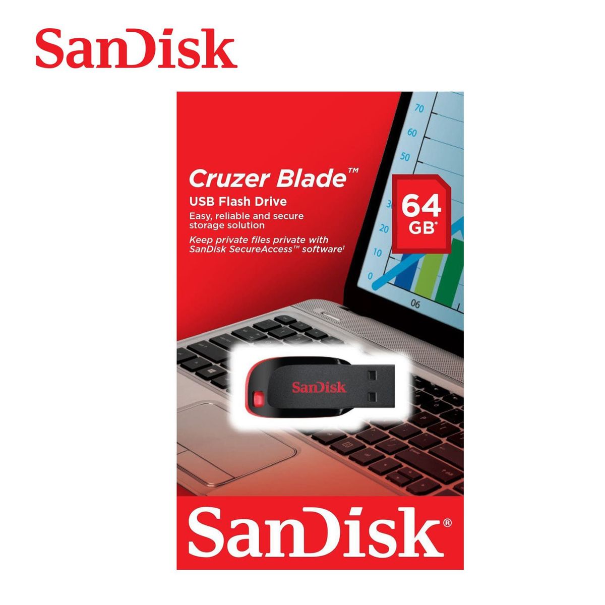 SANDISK - Memoria USB Sandisk Cruzer 64GB CZ50 Negro