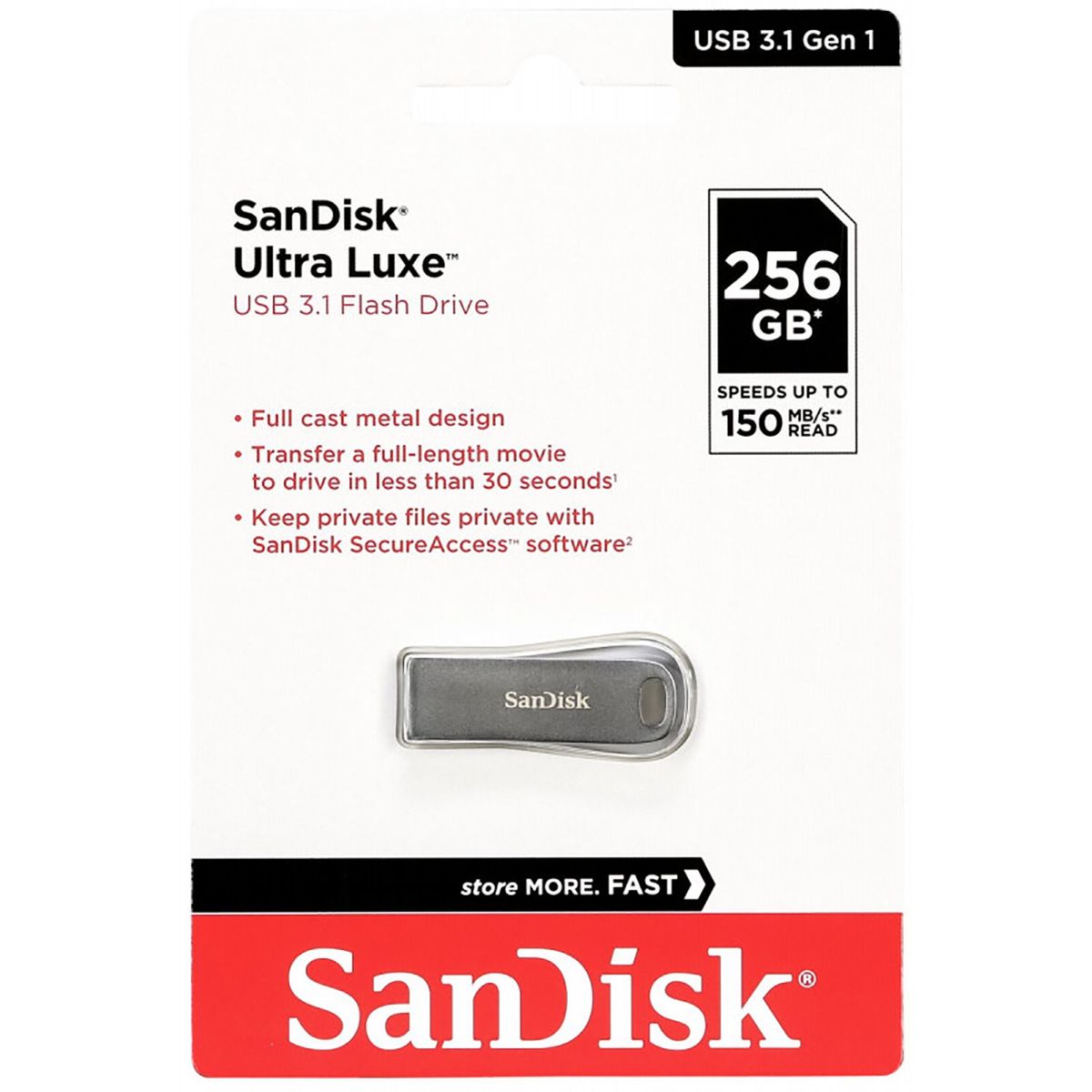 SANDISK - Memoria USB Sandisk Ultra Luxe 256GB 3.1 Flash Drive