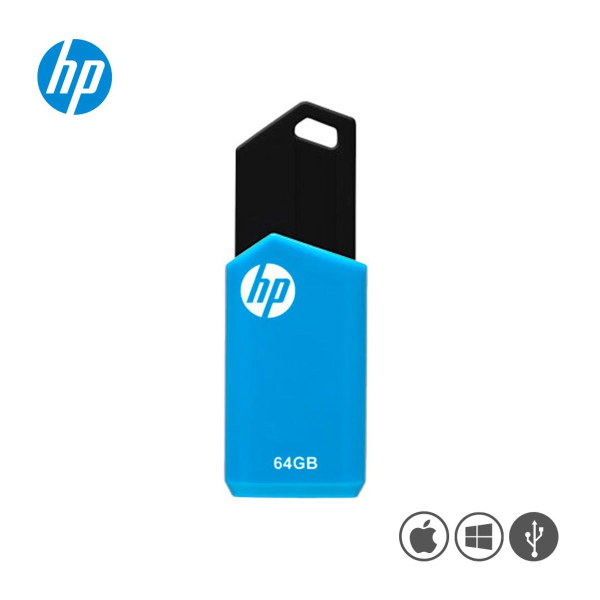 HP - Memoria USB HP 64GB V150W Azul-Negro