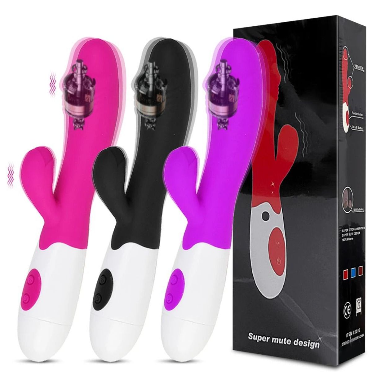 OEM - Consolador de Punto G para Mujer Vibrador de Conejo Doble Vibración