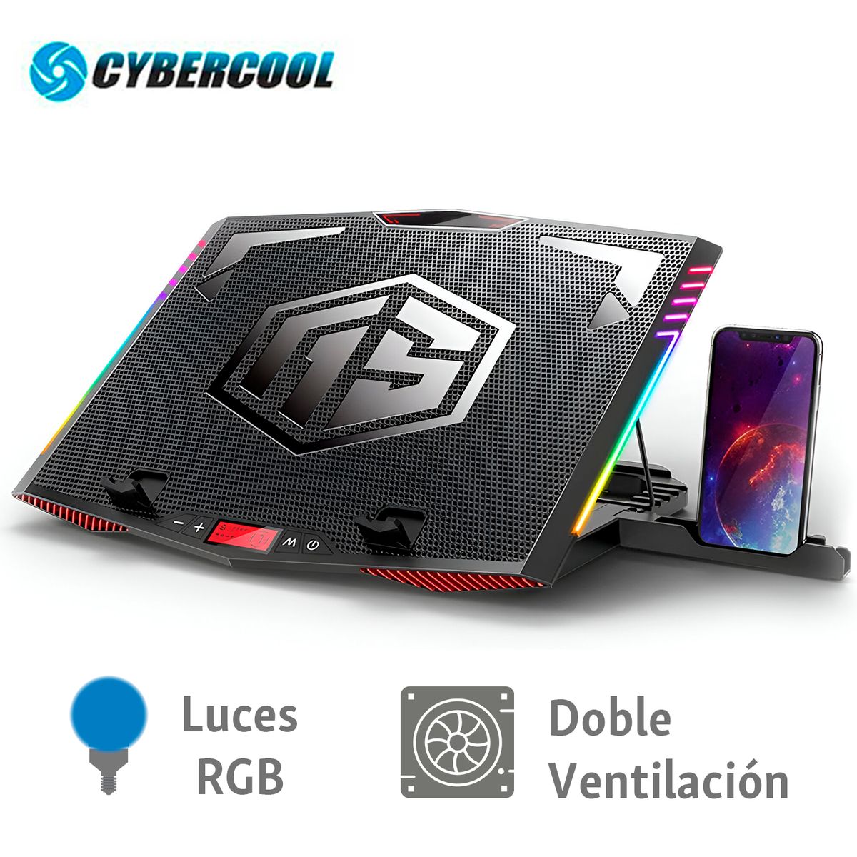 HALION - Cooler Para Laptop Gamer Cybercool Halion Ha-k7 Rgb