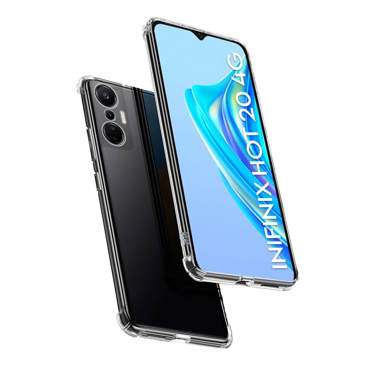GENERICO - Funda Protector Case INFINIX HOT 20 4G - TRANSPARENTE ANTI IMPACTO.