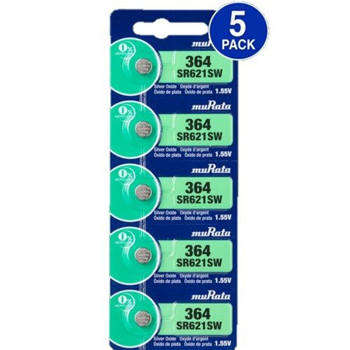 GENERICO - MURATA Pilas Boton Ag1 364 SR621SW Alcalina