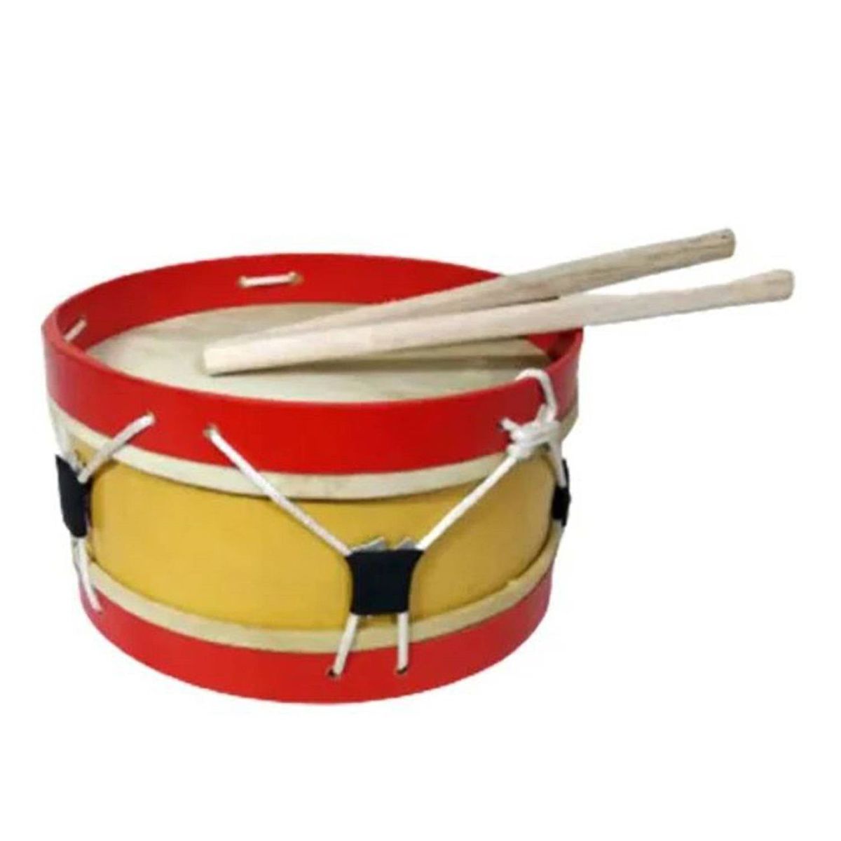 GENERICO - Instrumento Musical Tambor de Madera con baqueta Rojos