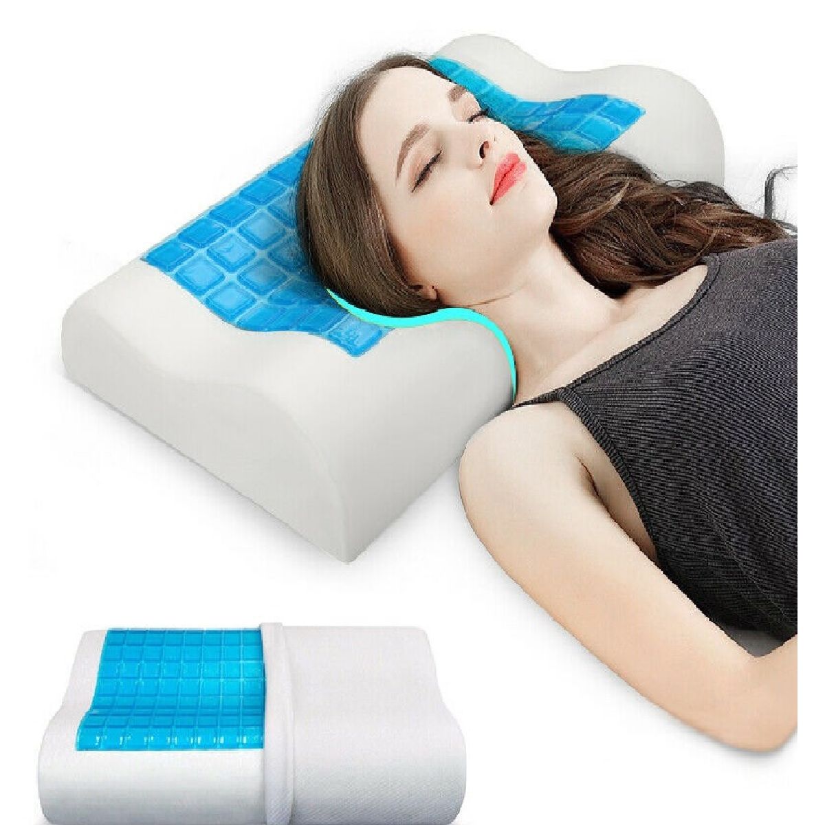 GENERICO - Almohada Ortopédica con Funda de Gel y Viscoelástica.