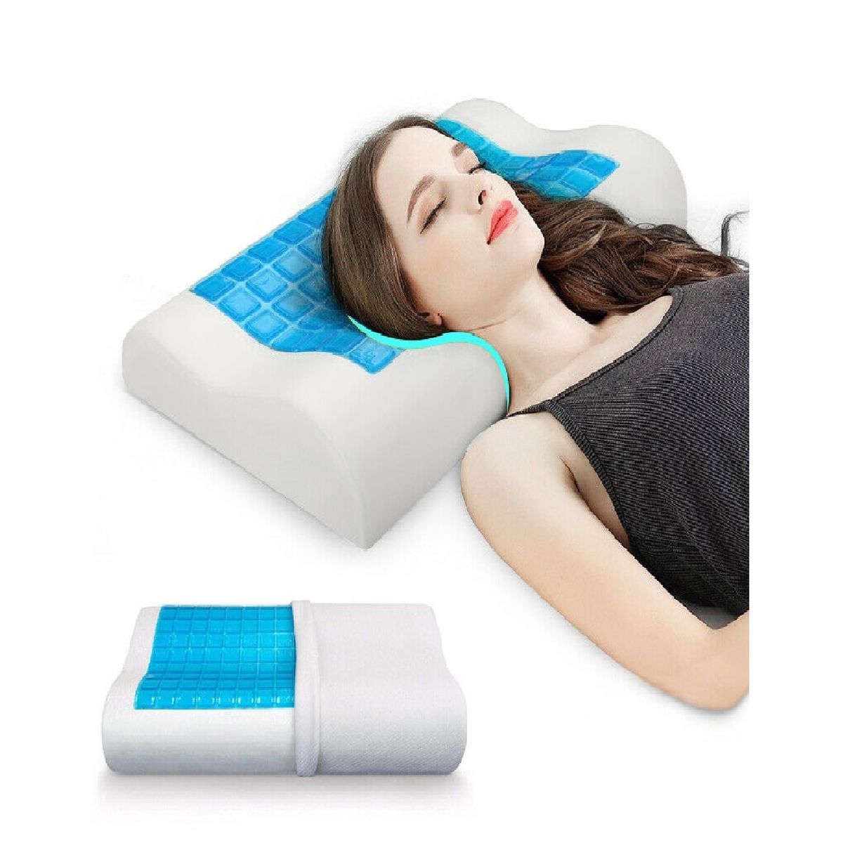 GENERICO - Almohada Ortopédica con Funda de Gel y Viscoelástica.