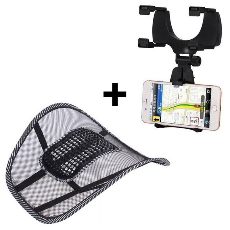 GENERICO - SET COLGADOR DE CELULAR Y RESPALDAR PARA ASIENTO AUTO