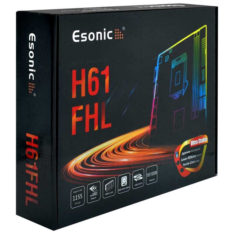 GENERICO - Tarjeta Madre H61. Esonic. Socket LGA 1155. DDR3.  2° y 3° GEN