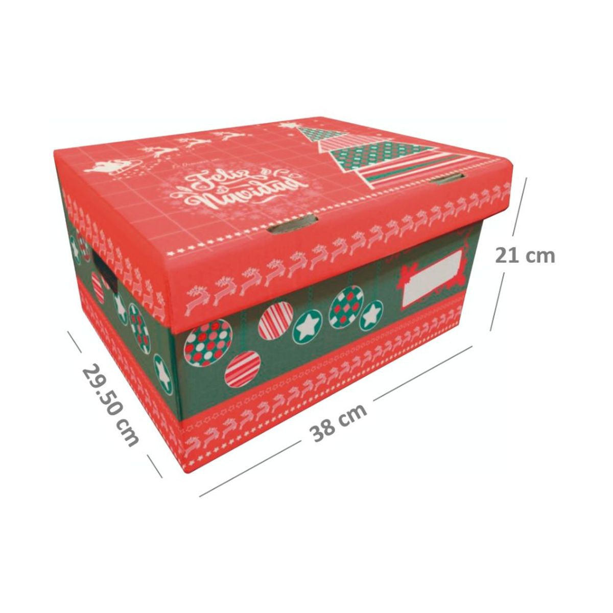 GENERICO - CAJA PARA CANASTA NAVIDEÑA X 12 UNID - ESTANDAR/ROJA Y VERDE