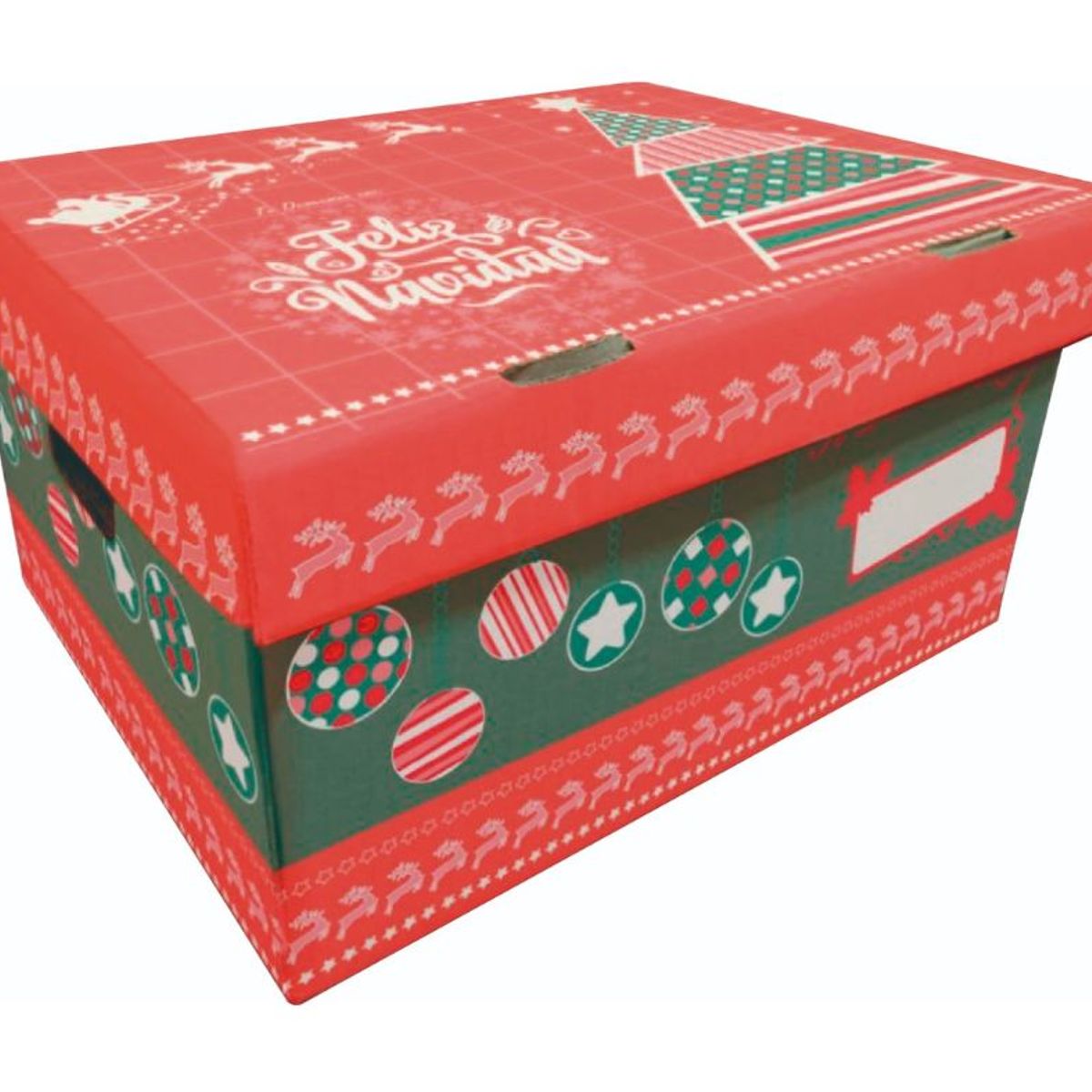 GENERICO - CAJA PARA CANASTA NAVIDEÑA X 12 UNID - ESTANDAR/ROJA Y VERDE
